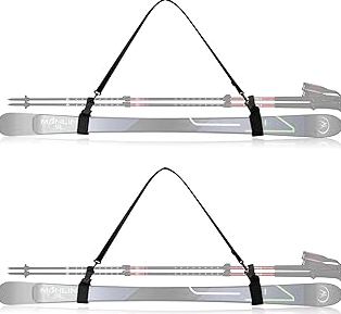 QOGIR Ski Strap and Pole Carrier: Adjustable Cushioned Shoulder Sling for Easy Transport, Ski Gear &Snowboard Carrying System product image